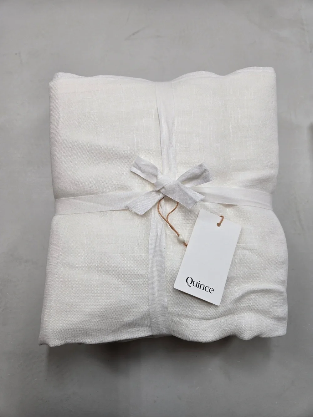 NWT QUINCE Set Of 4 48x84 European Linen Sheer Curtains White 0305